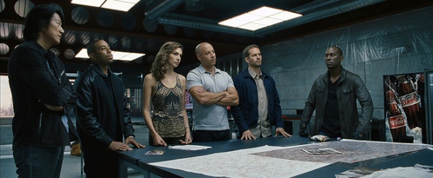 Universal Pictures Han (SUNG KANG), Tej (CHRIS "LUDACRIS" BRIDGES), Gisele (GAL GADOT), Dom (VIN DIESEL), Brian (PAUL WALKER) and Roman (TYRESE GIBSON) reunite for "Fast & Furious 6", the next installment of the global blockbuster franchise built on speed.