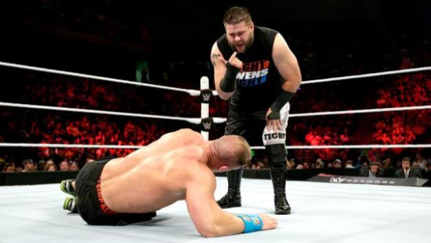 WWE Elimination Chamber 2015 - Owens taunts John Cena